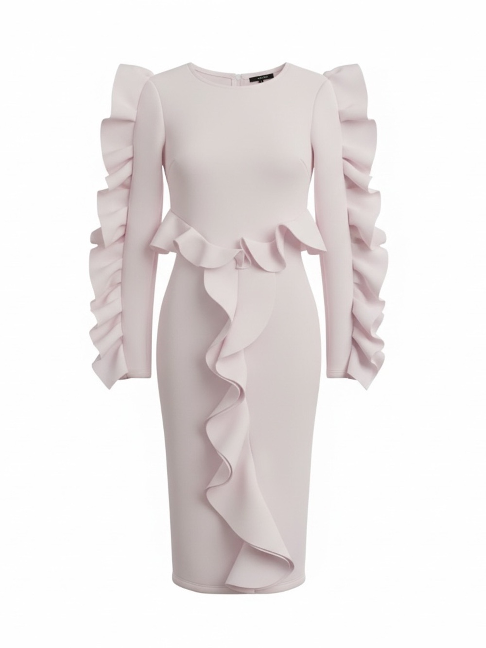 AKIRA White Ruffle Midi Dress, Wedding, Bachelorette, Engagement, Bridal Shower